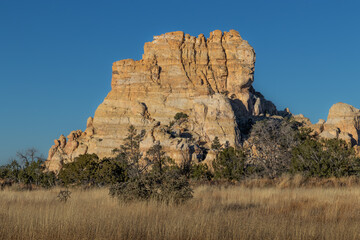 Hiking the El Malpais National Monument in Grants, New Mexico Southwest United States.