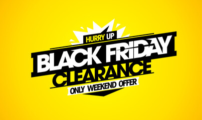 Black friday clearance sale vector banner