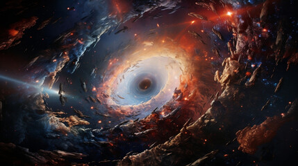 Unlocking the Universe: Black Holes as Cosmic Time Machines - Captivating Image for Sale