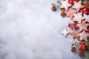 Christmas traditional cookies of cinnamon.
