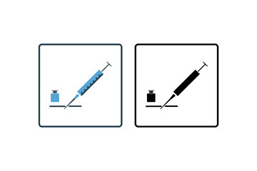 Inject icon. Icon related to medical tools. solid icon style. Simple vector design editable