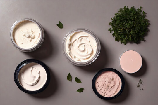 Premium AI Image  White viscous liquid White cosmetic cream Skin care