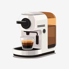 Vector illustration of a coffee machine on a white background
