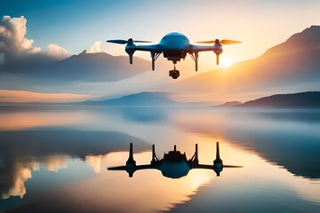 The Graceful Flight of a Drone Soaring Through the Open Skies