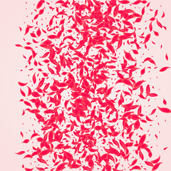 Red Blossom Vector Pink Background. Fall Petal