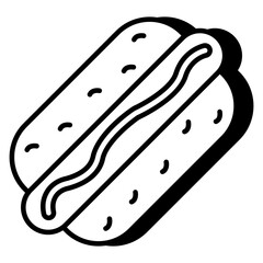 Modern design icon of hotdog burger