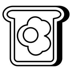 Modern design icon of breakfast, bread with fried egg 