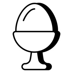 Boiled egg icon, editable vector