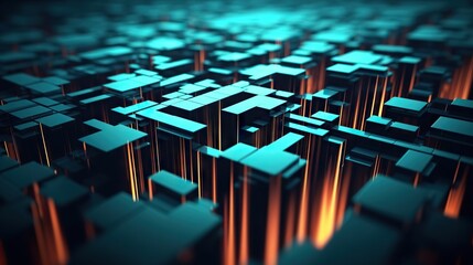 Obraz premium Abstract digital background. Can be used for technological processes, neural networks and AI, digital storages, sound and graphic forms, science, education, etc.