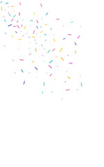 Rainbow Polka Flying Vector White Background.