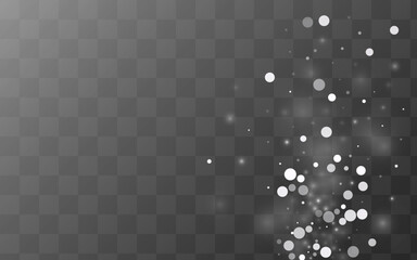 Light Snow Vector Transparent Background. Falling