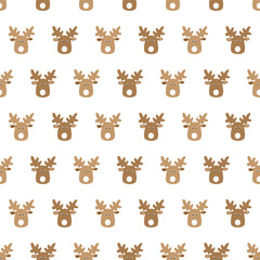 Christmas rein deer with pastel white background seamless repeat pattern