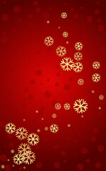 Fototapeta na wymiar White Snow Vector Red Background. Xmas Snowflake