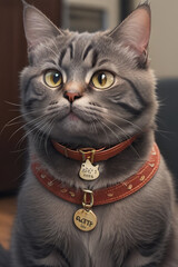 Cute space cat dressed in astronaut suit. Created with Generative AI technology.