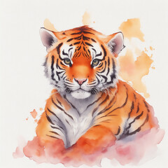 Image of an angry tiger and flames. Wildlife Animals. Illustration. Generative AI.