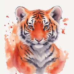 Image of an angry tiger and flames. Wildlife Animals. Illustration. Generative AI.