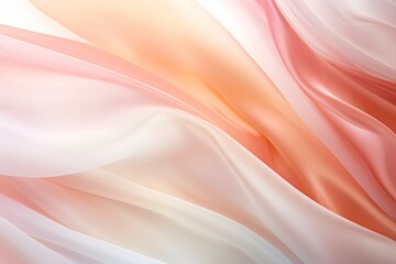 Fototapeta premium Pink gold and white satin smooth fabric waves background