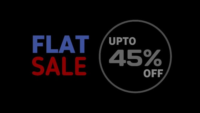 45% Off, Super flat Sale graphic element. Flat Sale banner design animation. Sale shopping social media background