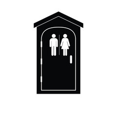 Simple basic sign icon male and female toilet. 