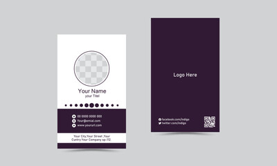 Double-sided creative business card template. Portrait and landscape orientation. Horizontal layout. Vector illustration.
