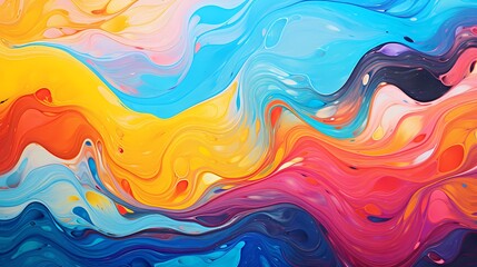 Abstract marbled acrylic paint ink painted waves painting texture colorful background