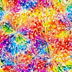 Abstract colored seamless pattern of multicolored lines. AI generated