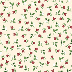 Small floral motif seamless pattern doodle