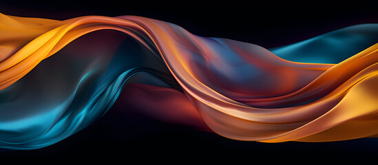 Dancing and flowing colorful silk, abstract background with flowing curves