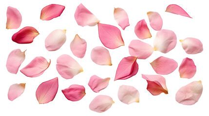 Beautiful flower petals transparent background. Flower petals png - obrazy, fototapety, plakaty