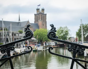 Foto auf Leinwand Lange eiserne Brücke im Binnenhafen von Dordrecht © Robert Poorten