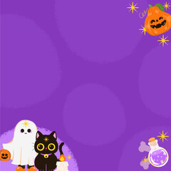 halloween background with pumpkin and bats