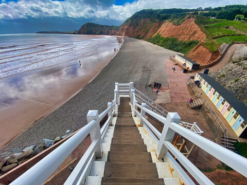 Sidmouth beach in Devon, UK