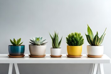 plants in a pot with white background