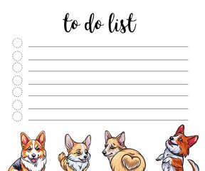 Stylish To Do List and Shopping list set in vector. Lovely Pet Shop  background. Pet Shop organizer. Empty place for notes and wishes. 