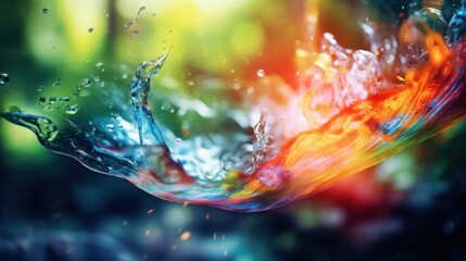 Colorful water splash. Abstract background.