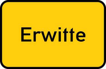 City sign of Erwitte - Ortsschild von Erwitte