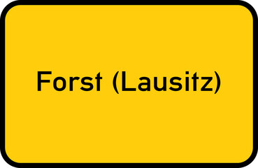 City sign of Forst (Lausitz) - Ortsschild von Forst (Lausitz)