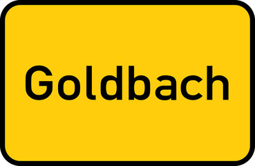 City sign of Goldbach - Ortsschild von Goldbach