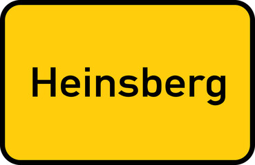 City sign of Heinsberg - Ortsschild von Heinsberg