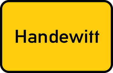 City sign of Handewitt - Ortsschild von Handewitt