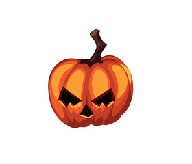 Vector illustration of cartoon pumpkin with eyes and nose