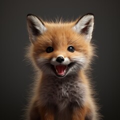 fox, baby fox, cute animal, baby animal, lovely animal, happy animal, Generative AI