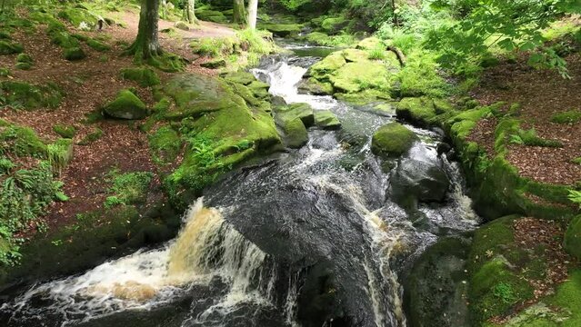 waterfalls at Cloghleagh Bridge, in the wicklow mountains, ireland