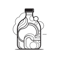 Water bottle outline. Vector icon