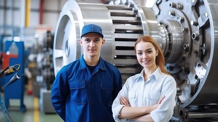 Engineer team for maintenance in industry factory