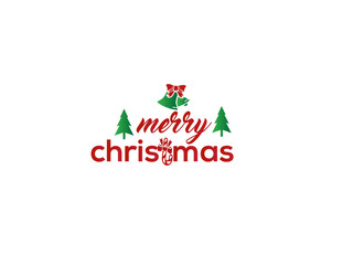 Naklejka na ściany i meble Merry Christmas logo banner with holly. Merry christmas logo Royalty Vector. Premium Vector merry christmas logo natal.