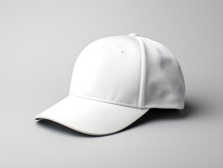 Fototapeta premium A mockup of a white snapback cap (baseball cap)