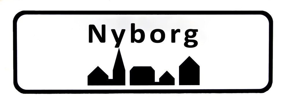City sign of Nyborg - Nyborg Byskilt