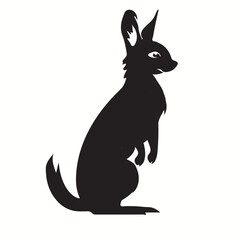 Wallaby silhouettes and icons. black flat color simple elegant Wallaby animal vector and illustration.