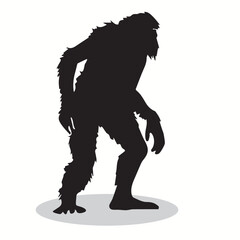 Neanderthal silhouettes and icons. black flat color simple elegant Neanderthal animal vector and illustration.